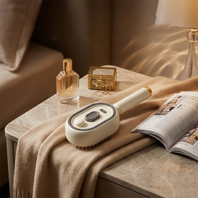 GlowBrush on bedside table